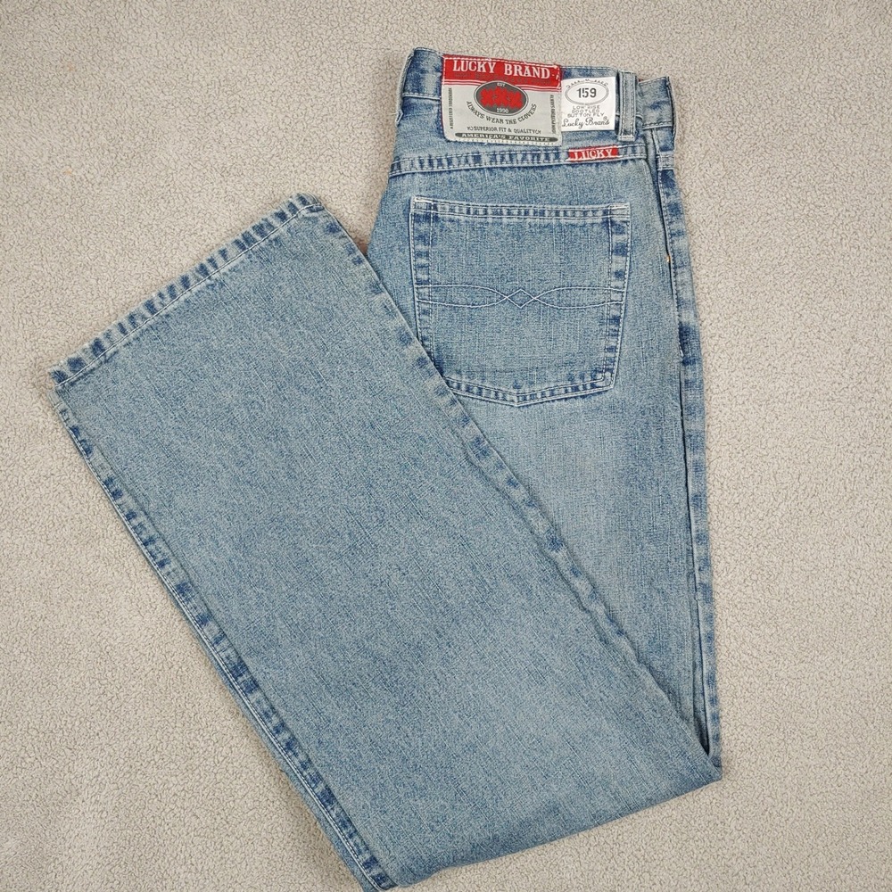 Lucky Brand Jeans Men Waist 30 - Size 12/31 - Leg Opening 9 Blue Bootleg USA